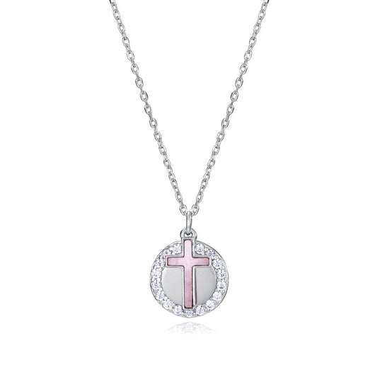 VICEROY JEWELS Mod. 13183C000-90 silver necklace with cross pendant, suitable for women, featuring quartz analog movement and 10 ATM water resistance.
