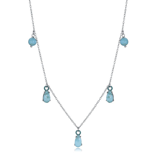 VICEROY JEWELS Mod. 13197C000-93 Ladies Necklace in Silver 925° with Blue Accents, Quartz Multifunctional, Water Resistant 10 ATM