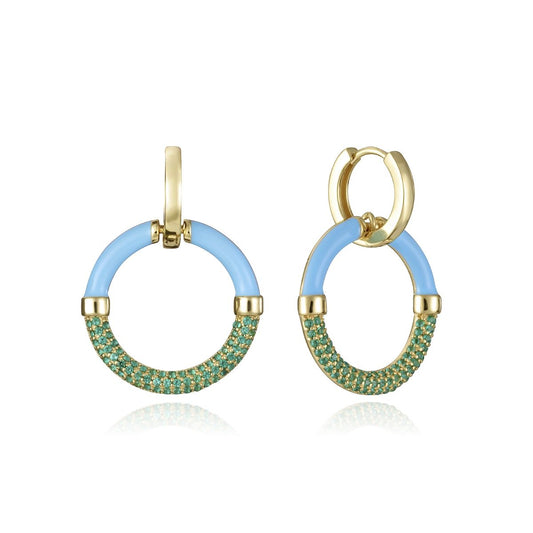 Elegant silver and blue hoop earrings for women, reflecting luxury design. VICEROY JEWELS Mod. 13199E100-99, perfect accessory choice.