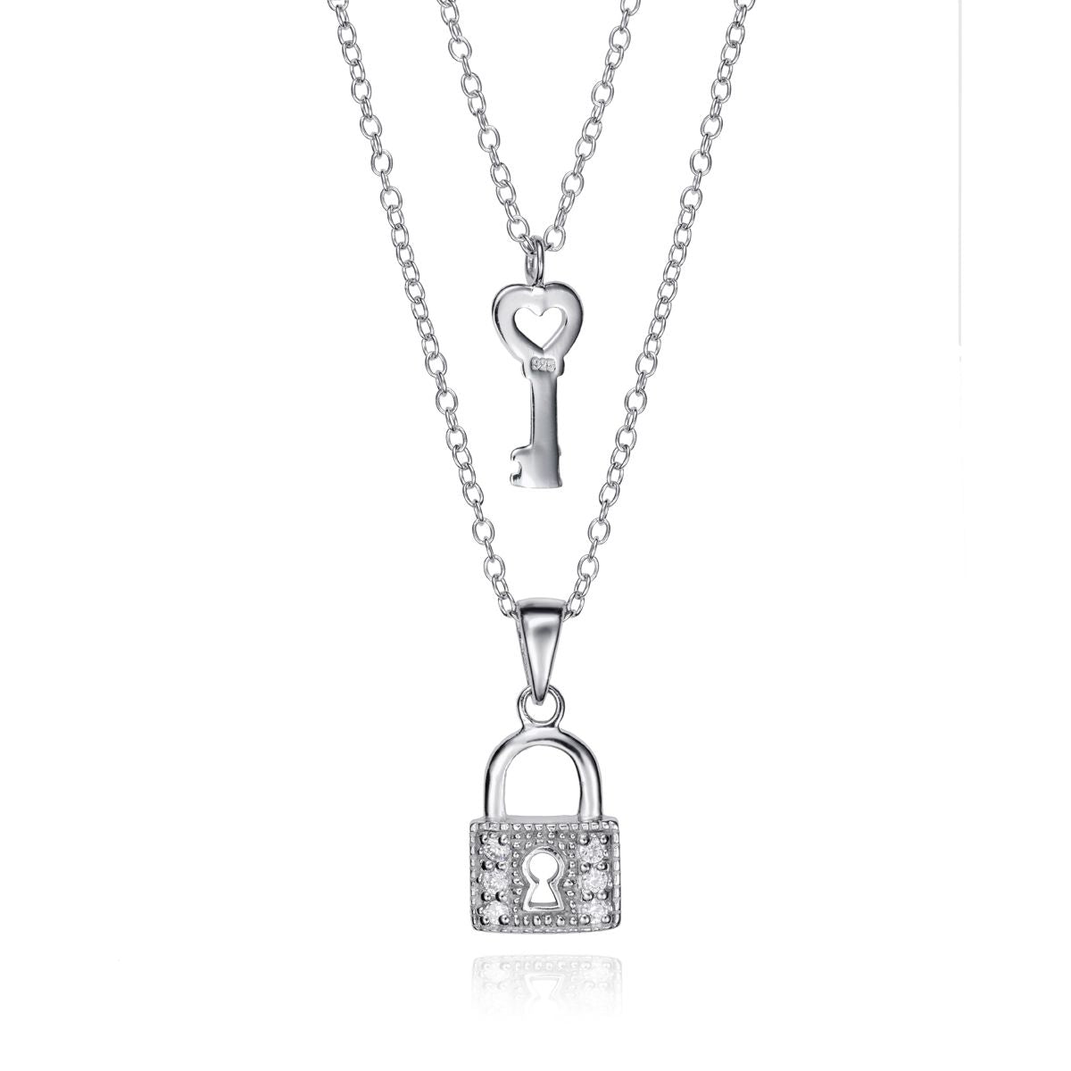 VICEROY JEWELS Mod. 5091C000-30 silver lock and key necklace for women with quartz movement, 925° silver, and water resistance.