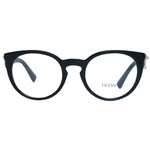Valentino Black Women Glasses Frame, round full-rim plastic frame with demo lenses, 49-20-140 size, includes branded case.