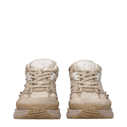 Valentino Garavani Beige Fabric Low Top Sneakers