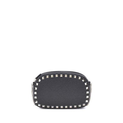 Valentino Garavani Black Calf Leather Bos Taurus Shoulder Bag