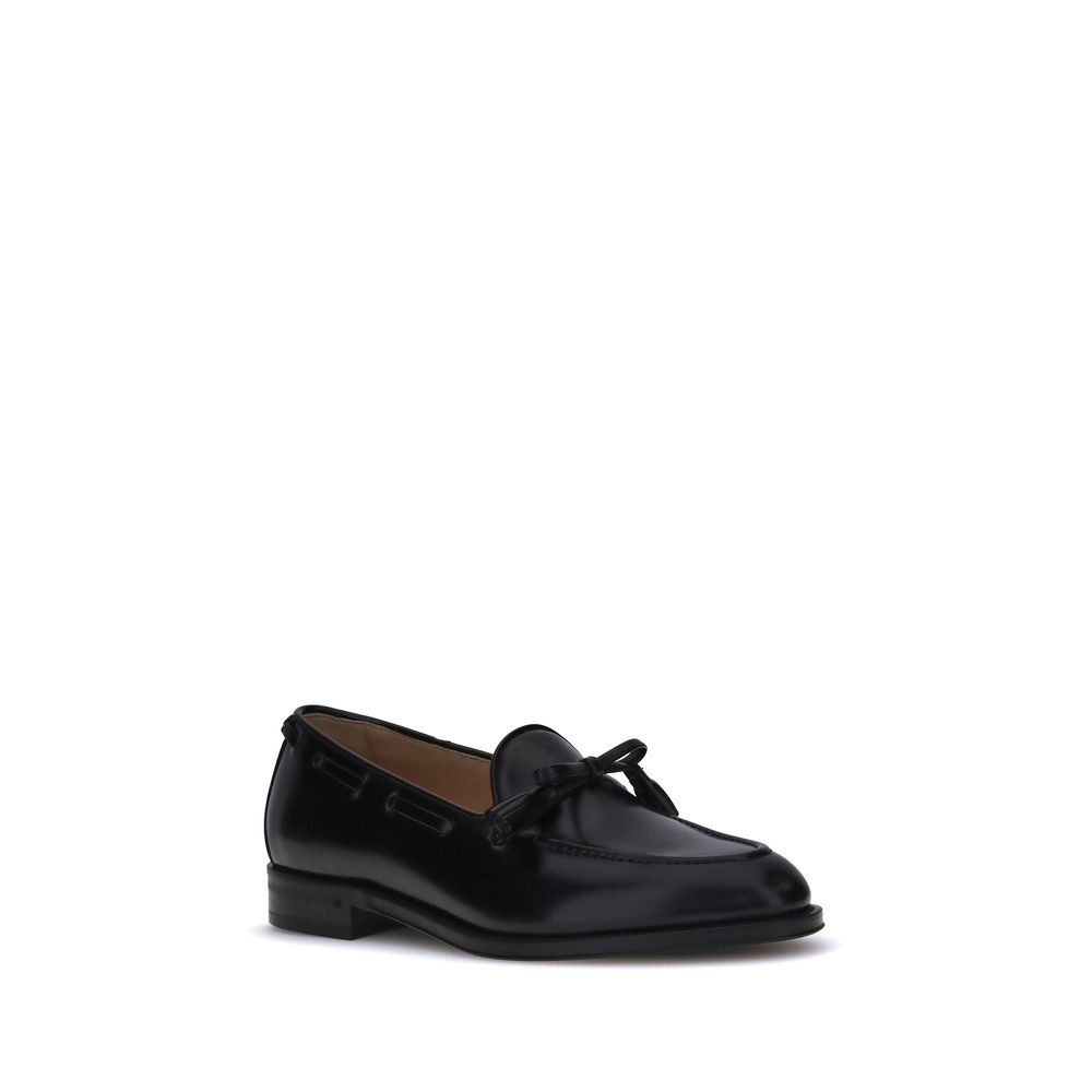 Valentino Garavani Black Calf Leather Bos Taurus Slip-On Loafers