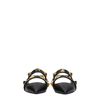 Valentino Garavani Black Leather Mules