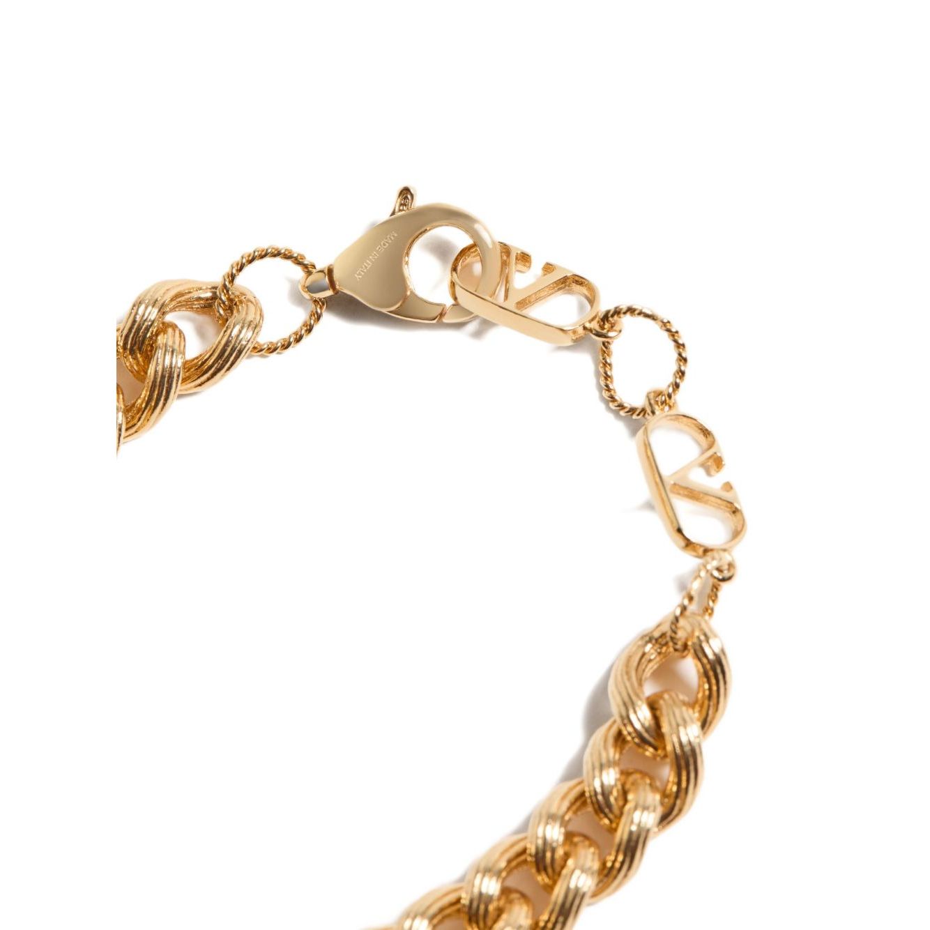 Valentino Garavani Coeur Royal Bracelet with chunky chain and lobster claw fastening in gold tone.