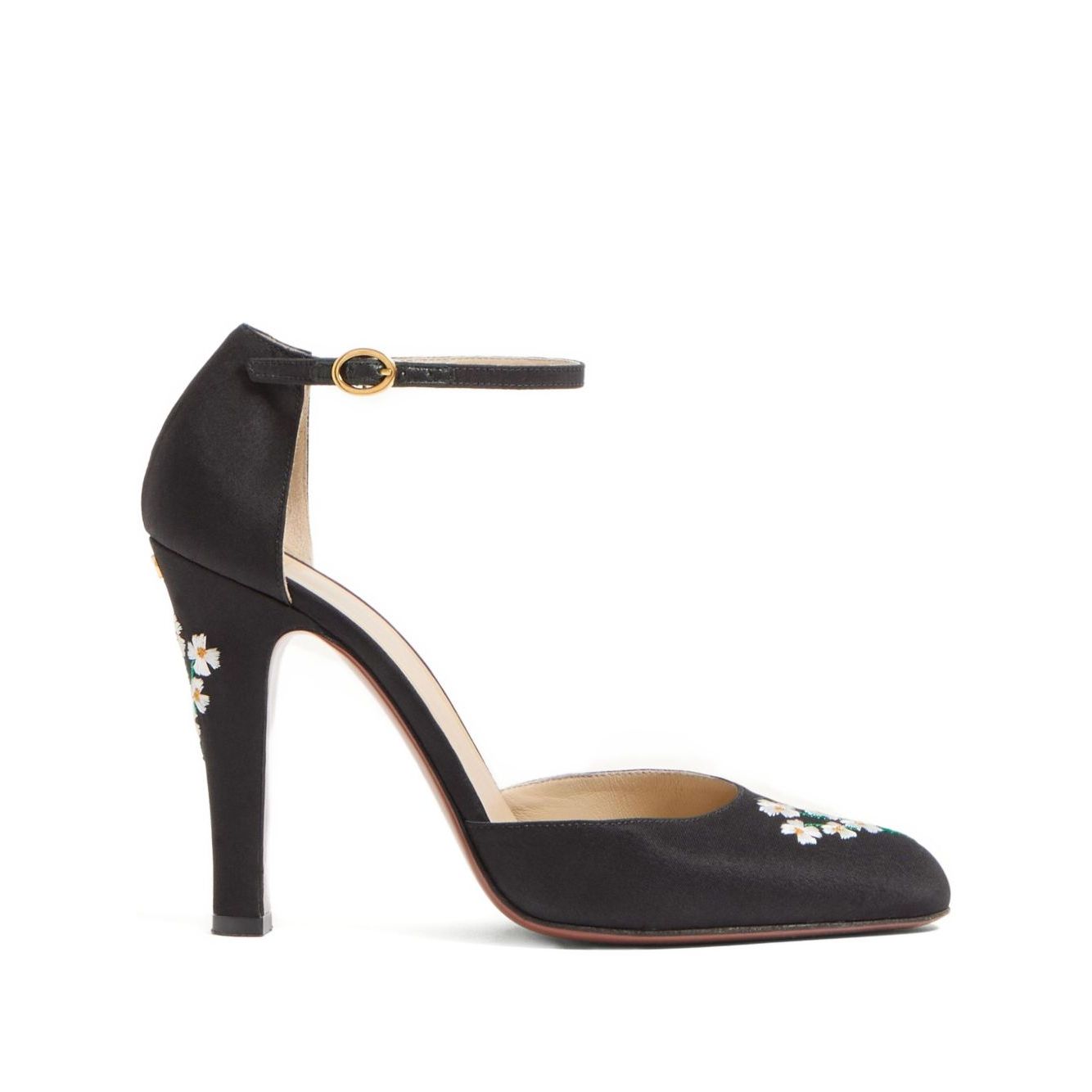 Valentino Garavani Hi Dolly Pumps In Fabric With Floral Embroidery 105mm High Heel