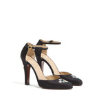 Valentino Garavani Hi Dolly Pumps In Fabric With Floral Embroidery 105mm High Heel