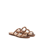 Valentino Garavani Rockstud Low Slide Sandal in Laminated Nappa Leather Sandals
