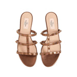 Valentino Garavani Rockstud Low Slide Sandal in Laminated Nappa Leather Sandals
