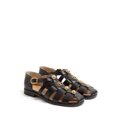 Valentino Garavani Vlogo Signature Fisherman Sandal In 20mm Calfskin Sandals