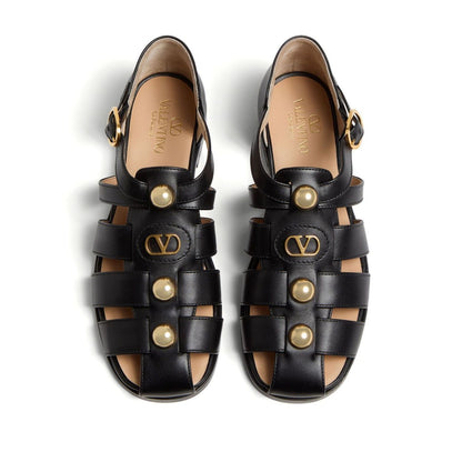 Valentino Garavani Vlogo Signature Fisherman Sandal In 20mm Calfskin Sandals