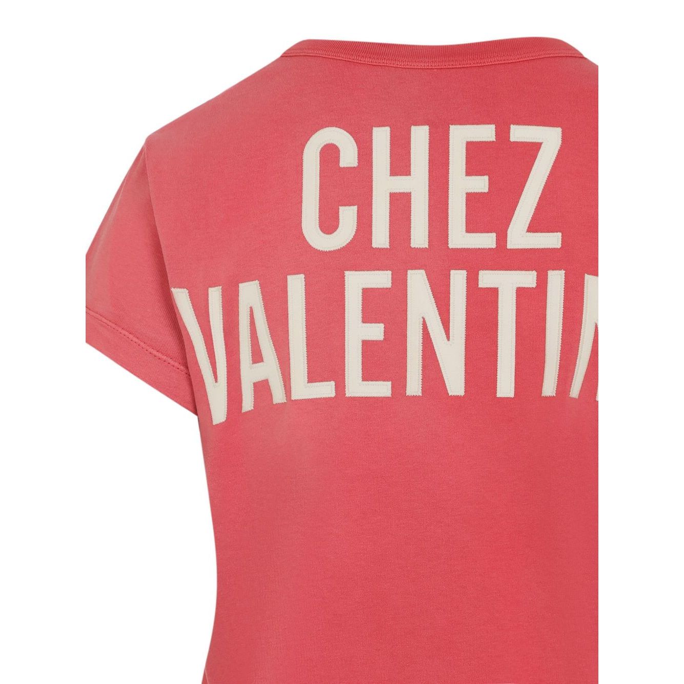 Valentino Light chez t-shirt in red with graphic print, crew neck, and short sleeves. Logo print to the rear, made of printed cotton.