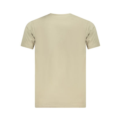 Rear view of Vans Beige Cotton Men T-Shirt showcasing soft fabric and classic design.