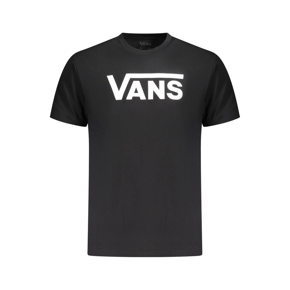 Vans Black Cotton T-Shirt with logo print, classic fit, short sleeve, crew neck. Perfect for casual wear.