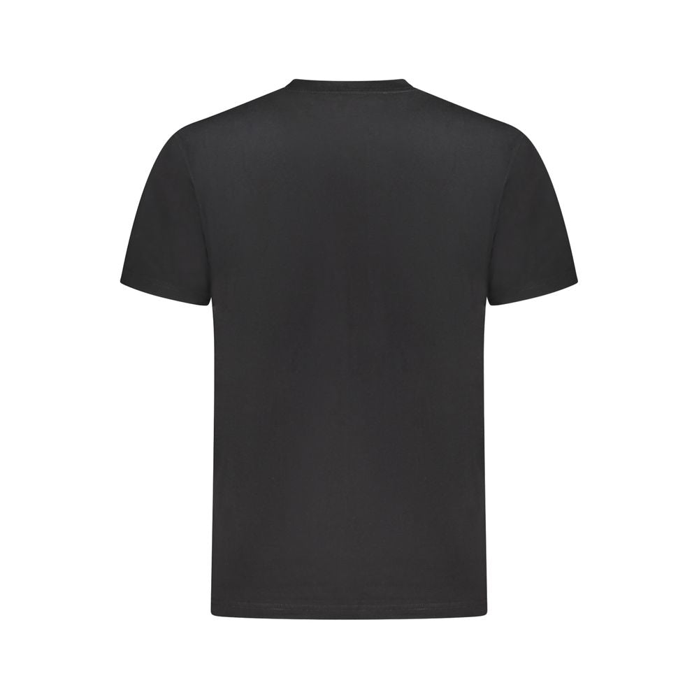 Back view of Vans Black Cotton T-Shirt with short sleeves, classic fit, and crew neck.