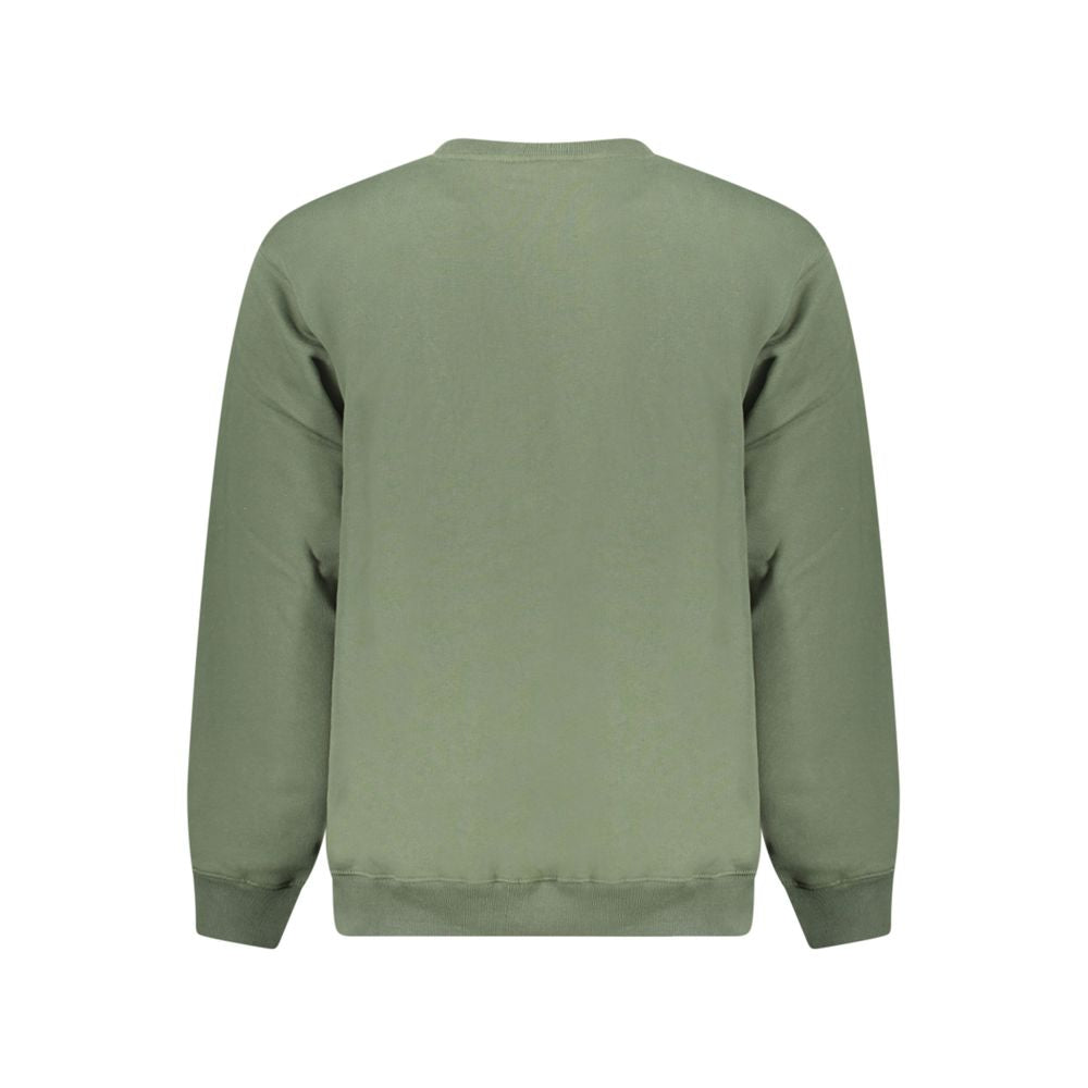Vans Green Cotton Men Sweater, back view showcasing classic crew neck, long sleeves, perfect for casual wear.