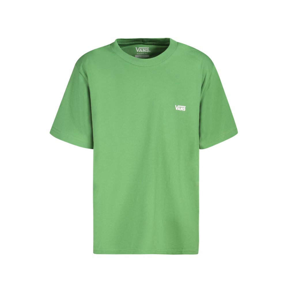 Vans Green Cotton T-Shirt featuring short sleeves, classic fit, crew neck, and logo print.