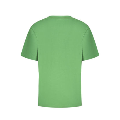 Vans Green Cotton T-Shirt, short sleeve, classic fit, crew neck, featuring logo print, back view.