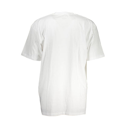 Back view of Vans White Cotton Men T-Shirt showcasing soft breathable fabric, skater-chic style, and iconic logo for everyday wear.