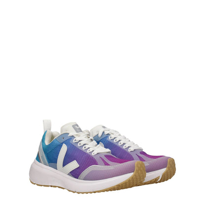 Veja Multicolor Fabric Athletic Sneakers with side and front logo, round toe, lace-up closure, rubber sole, mid heel, and sporty glam style.