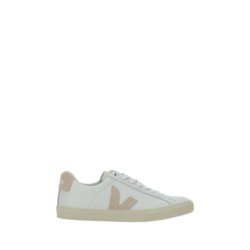 Veja White Calf Leather Bos Taurus Sneakers with logo patch and rubber sole.