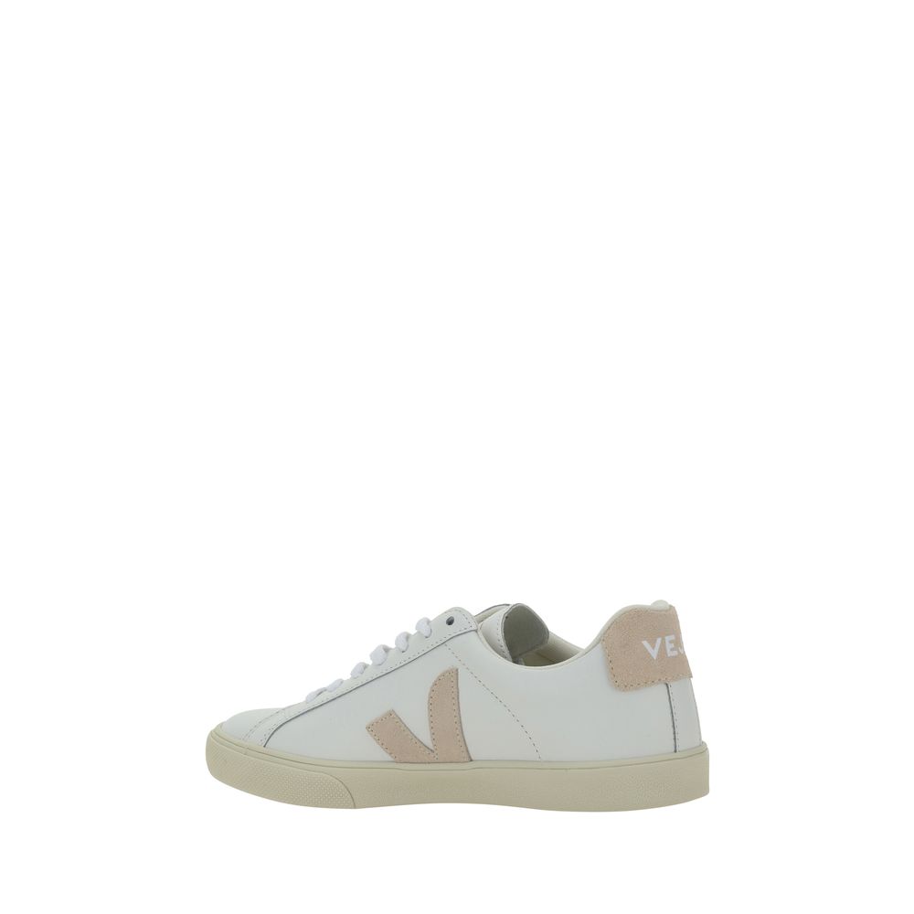 Veja White Calf Leather Bos Taurus Sneakers with logo patch, lace-up and rubber sole, AW25.