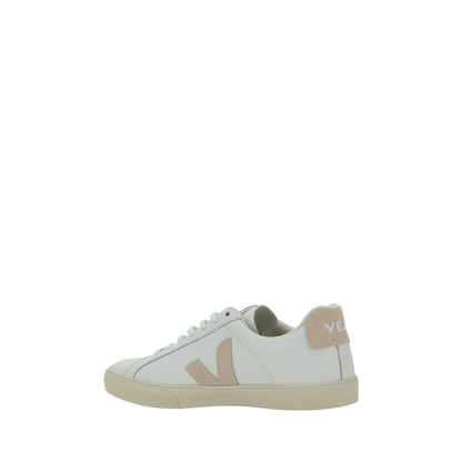 Veja White Calf Leather Bos Taurus Sneakers with logo patch, lace-up and rubber sole, AW25.