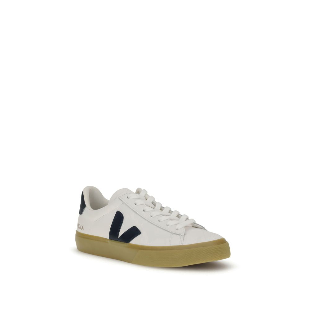 Veja White Leather Low Top Sneakers with organic traced leather, lace-up closure, and distinct "V" logo on the heel for AW25 season.