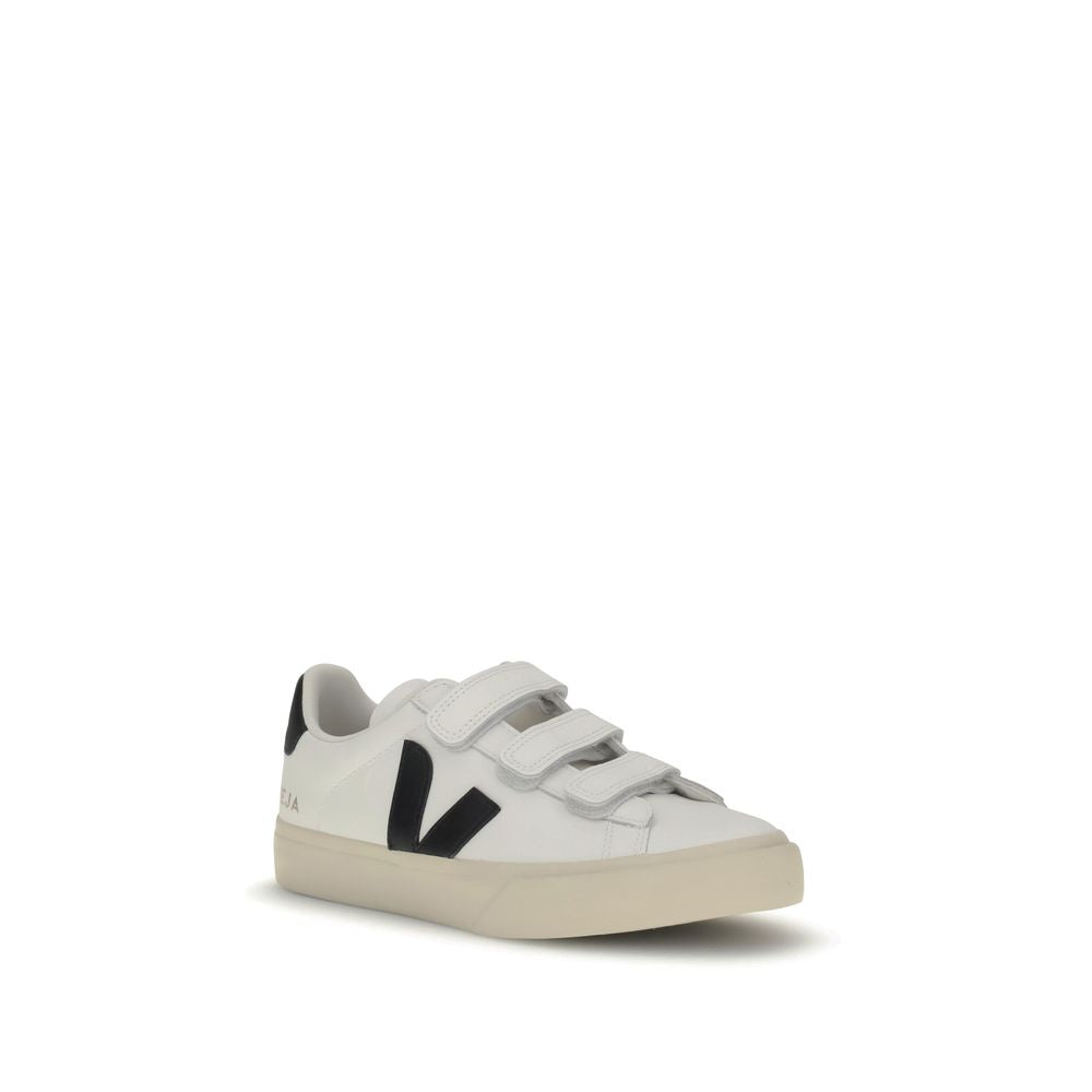 Veja White Rubber Low Top Sneakers with logo and three-strap closure.