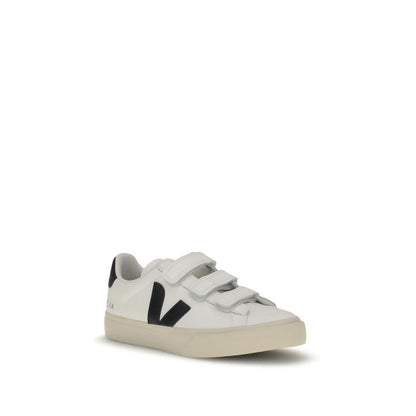 Veja White Rubber Low Top Sneakers with logo and three-strap closure.