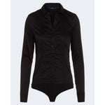 Vero Moda Black Cotton Bodysuit - Women’s t-shirt style, button-up design, perfect for casual or refined outfits.