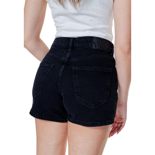 Vero Moda Black Cotton Short for women, spring/summer collection, 99% cotton, stylish high-waisted design.