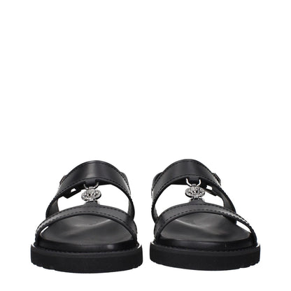 Versace Black Leather Sandals