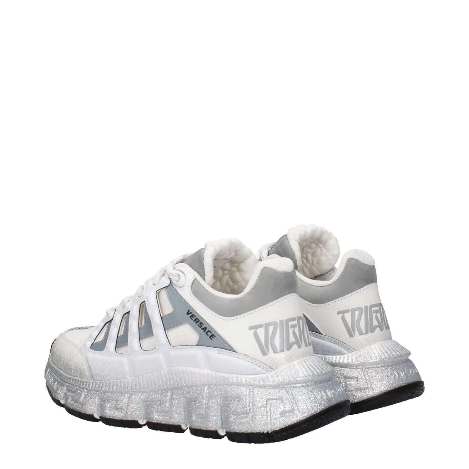 Versace White Fabric Athletic Sneakers
