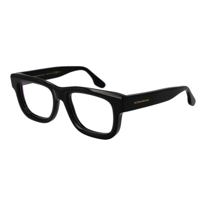 Victoria Beckham Black Acetate Glasses (Frames) with full-rim black acetate frame and branded case. Stylish rectangular design for women.