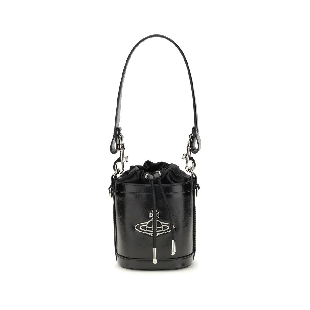 Vivienne Westwood Black Calf Leather Bos Taurus Backet Bag