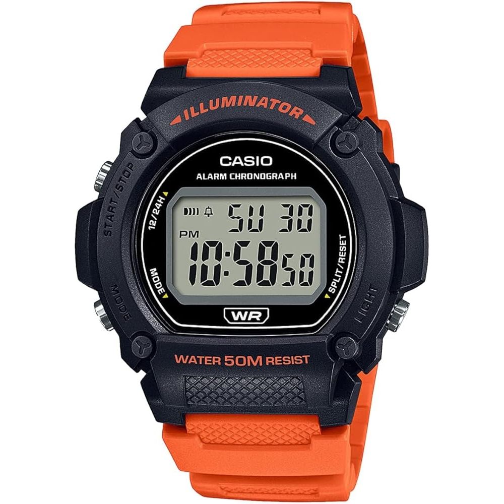 CASIO TIMELESS COLLECTION Mod. SPORT- ILLUMINATOR, WR 50M, ALARM, CHRONOGRAPH - BLACK (Brilliant color strap)