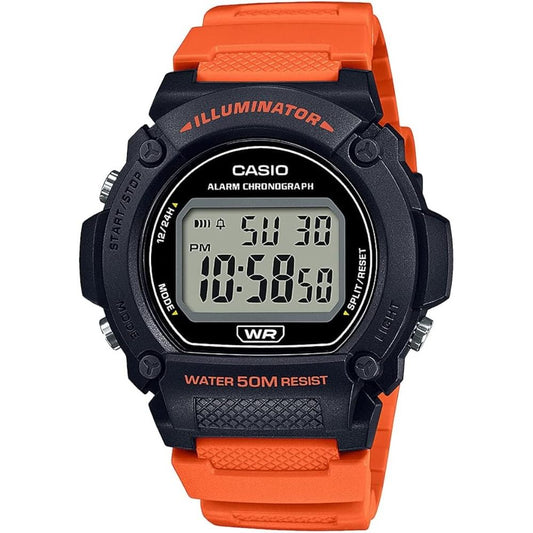 CASIO TIMELESS COLLECTION Mod. SPORT- ILLUMINATOR, WR 50M, ALARM, CHRONOGRAPH - BLACK (Brilliant color strap) WATCHES
