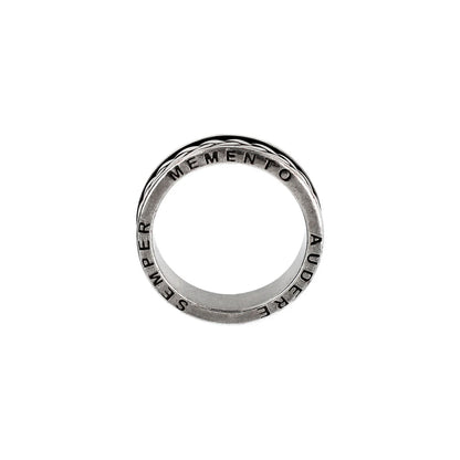 ALBERT M. JEWELS JEWELRY Mod. WSOX00577.S-20 silver ring with engraved text