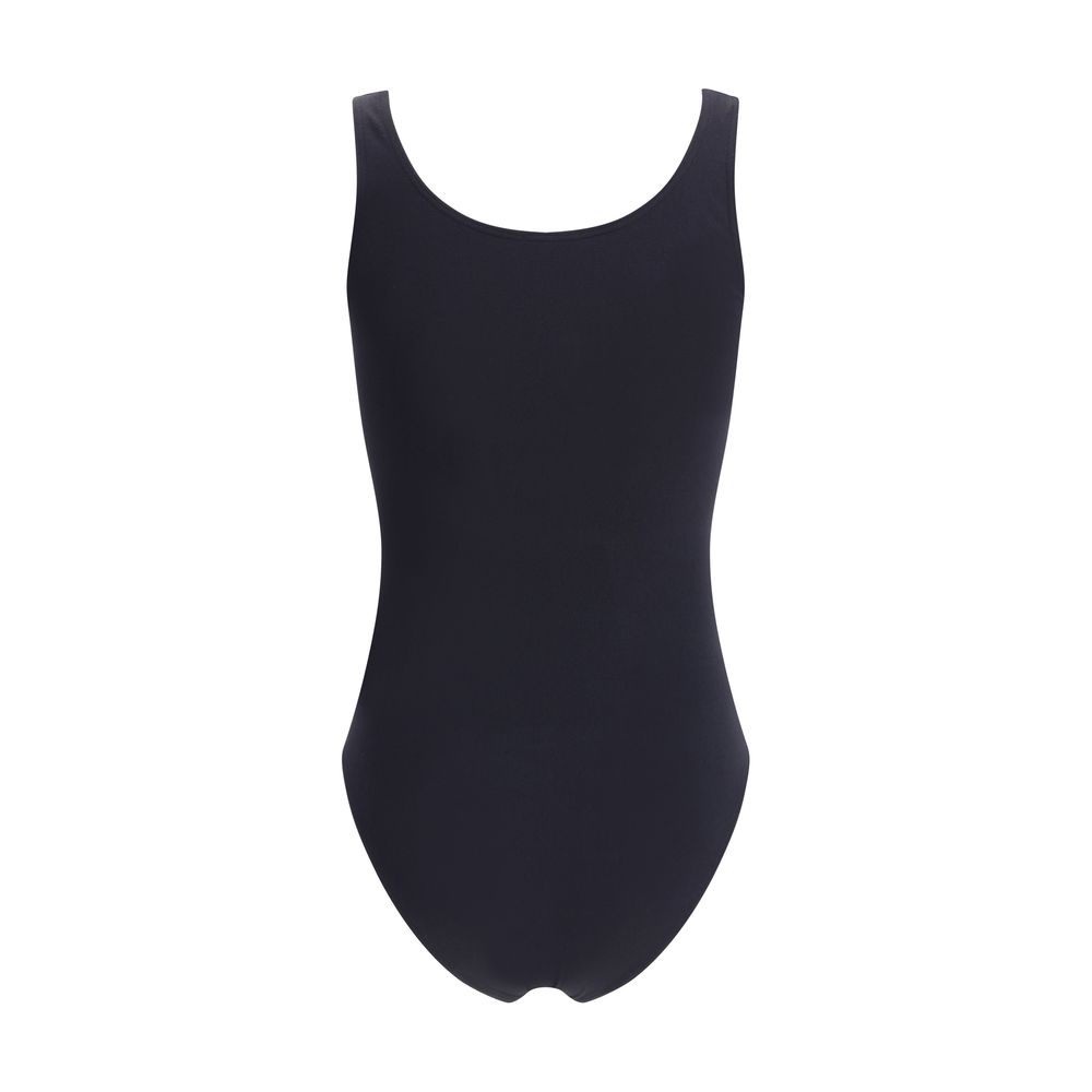 Wolford Black Polyamide Top, sleeveless Jamaika Bodysuit, Velvet fabric, deep round neckline, eco-friendly design, luxury fashion.