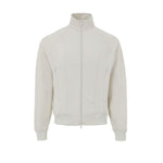 Y-3 White Polyamide Hoody, slim fit sweatshirt in technical fabric with zip, turtleneck, and logo on the back