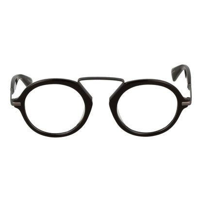 Yohji Yamamoto Brown Plastic Glasses (Frames), round shape, full-rim, for men with brown plastic frame, size 49-23-140.