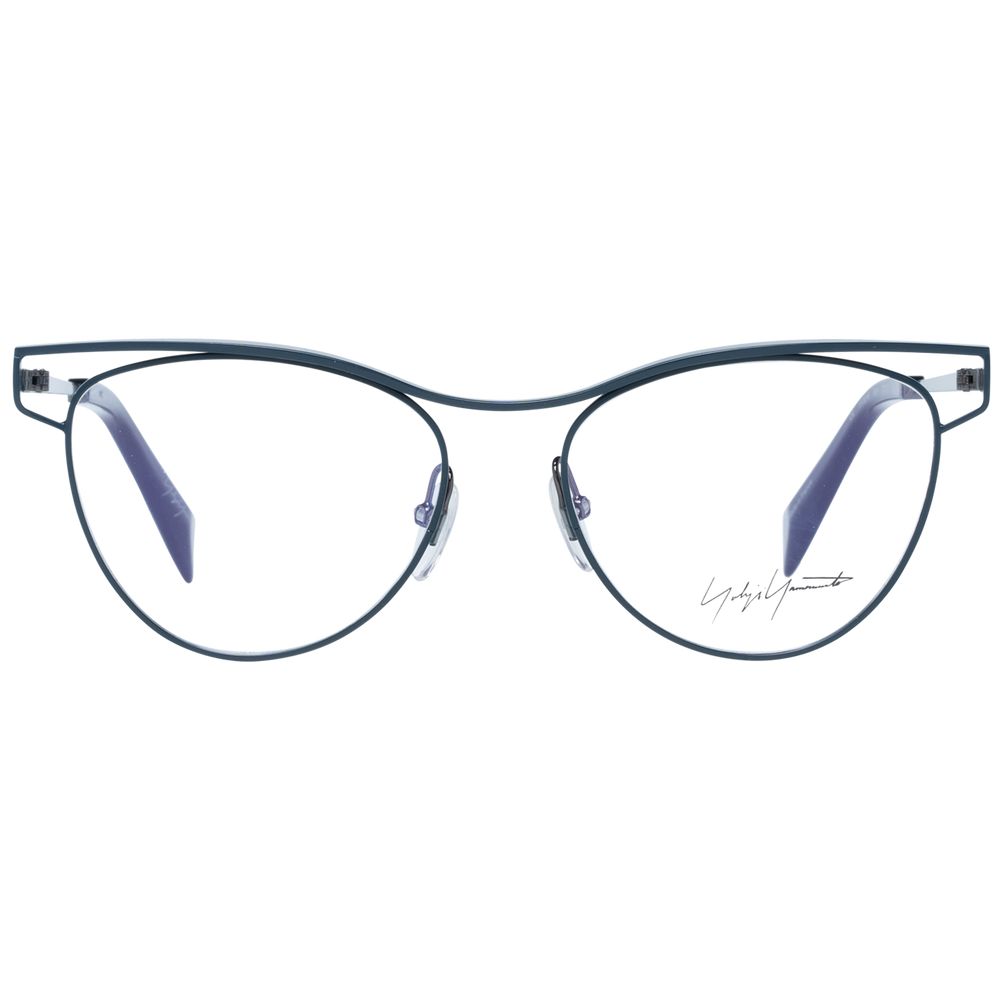 Yohji Yamamoto Green Women Glasses Frame, cat eye style, full-rim metal frame with demo lenses, temples 145mm, bridge 17mm.