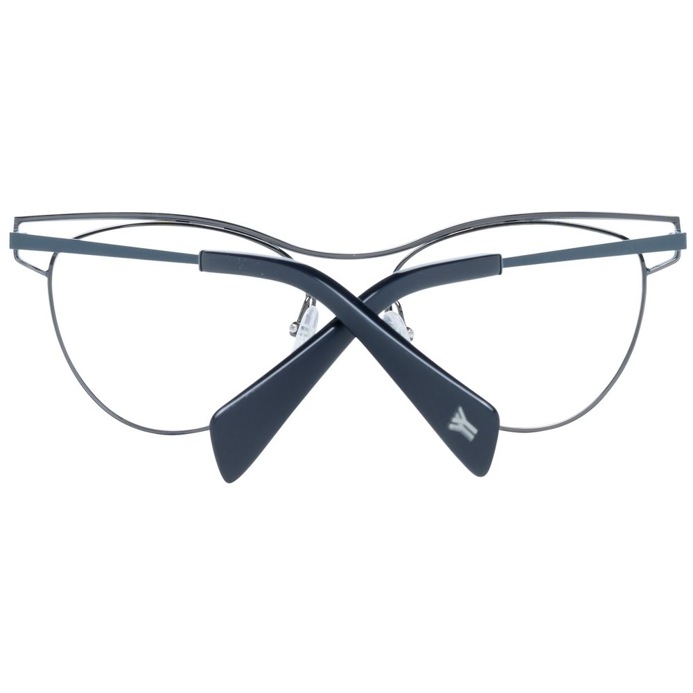 Yohji Yamamoto Green Women Glasses Frame, cat-eye full-rim with green metal frame and demo lenses. Size 52-17-145.