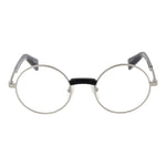 Yohji Yamamoto Silver Men Glasses Frame, round metal, full-rim, 48-21-145, with demo lenses in a branded soft case.