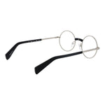Yohji Yamamoto Silver Men Glasses Frame, round metal style with full-rim, size 48-21-145, silver color with demo plastic lenses.