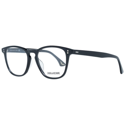 Zadig & Voltaire Black Men Glasses Frame, full-rim plastic, trapezium shape, black color, 48-18-145 size, demo lenses
