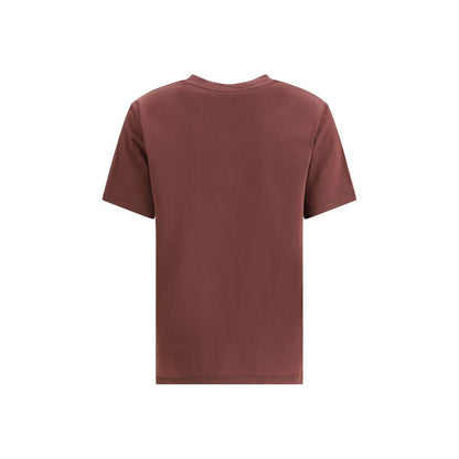 Back view of Zadig & Voltaire Bordeaux Cotton T-Shirt showcasing its ribbed crew neck and regular fit design.