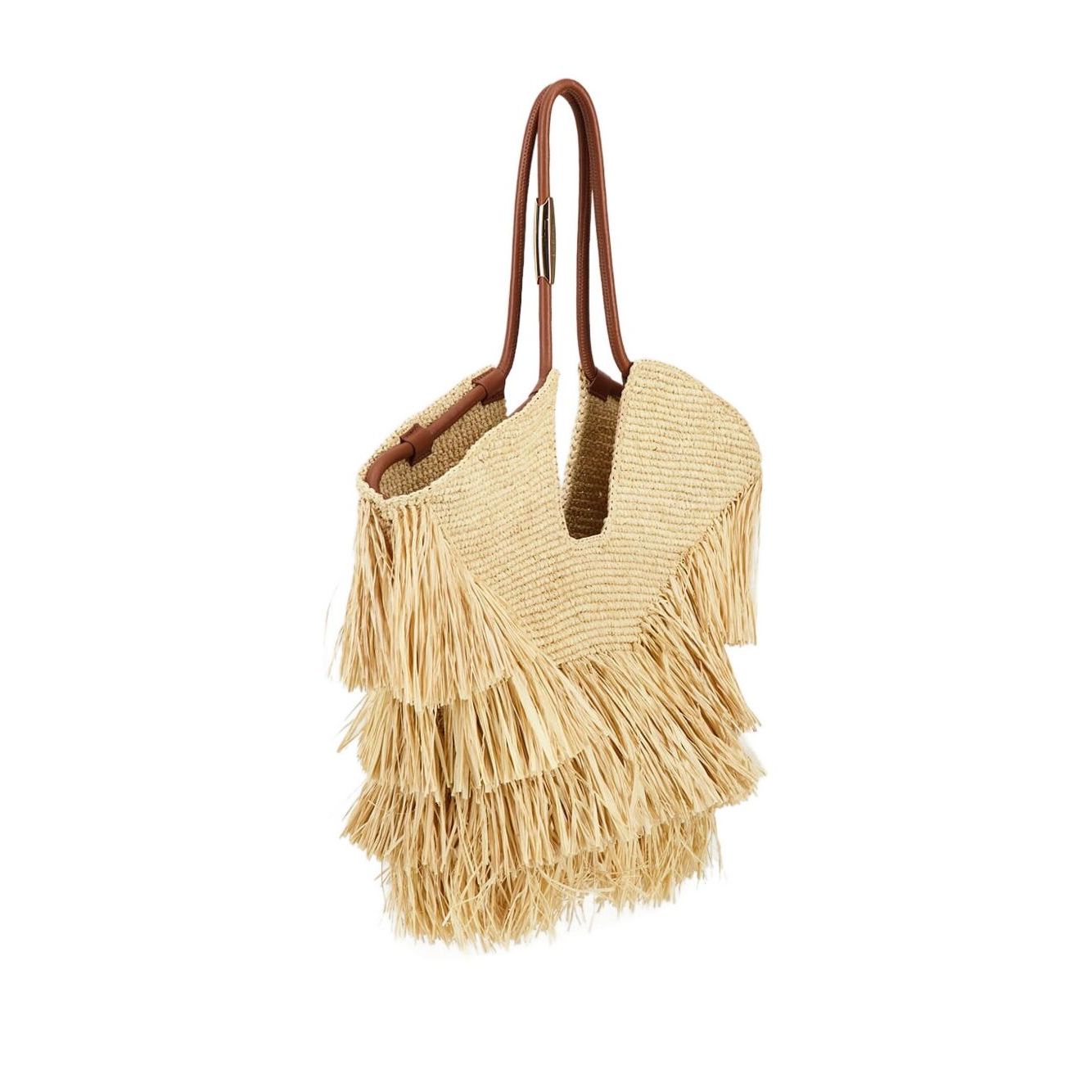 Zimmermann Goldentime medium raffia tote bag